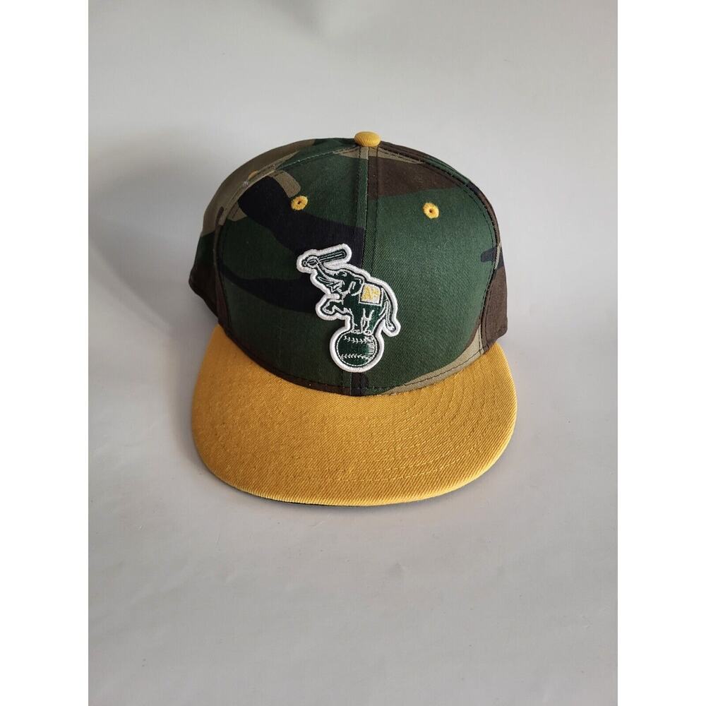 RARE New Era 59Fifty MLB Oakland A's Armed Forces Camo Hat Cap sz 7 3/4 Elephant